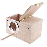 PINVNBY Parakeet Nesting Box Bird House for Cage Wood Mating Box Bird Breeding Box for Lovebirds, Cockatoo, Budgie, Finch, Canary Small and Medium Sized Birds (M:7.9 * 4.7 * 4.7 inch)