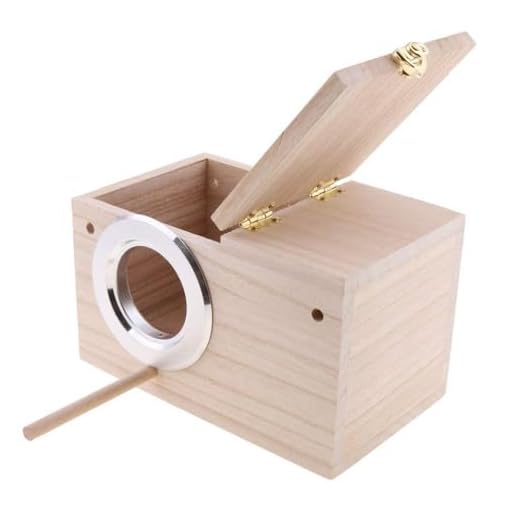 PINVNBY Parakeet Nest Box Bird House Budgie Wood Breeding Box for Lovebirds, Parrotlets Mating Box (M:7.94.74.7 inch)