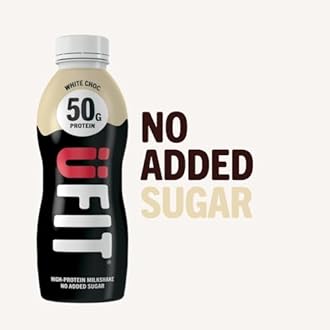 UFIT High 50g Protein Shake - White Chocolate Flavour - No Added Sugar - Low in Fat - Ready to Drink - Pack of 8 x 500ml (Packaging May Vary)