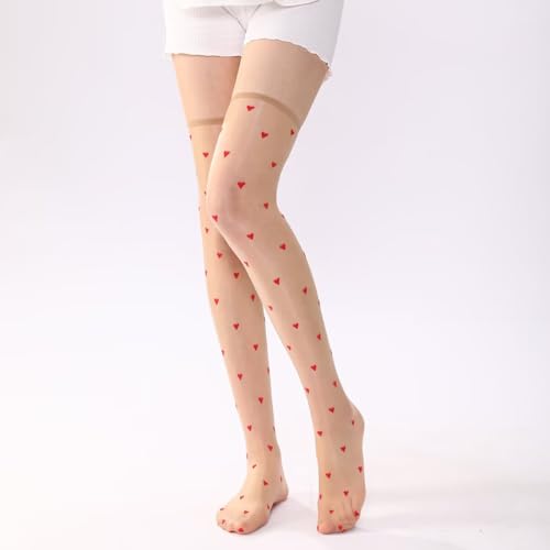 Sexy Shiny Heart Patterned Thigh High Stockings for Women, Over Knee High Stockings, ShimmerTights for Women2
