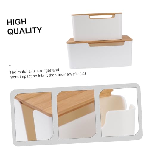 Rangement prises et cache câble Kisangel blanc | Lot de 2 boîtes ABS
