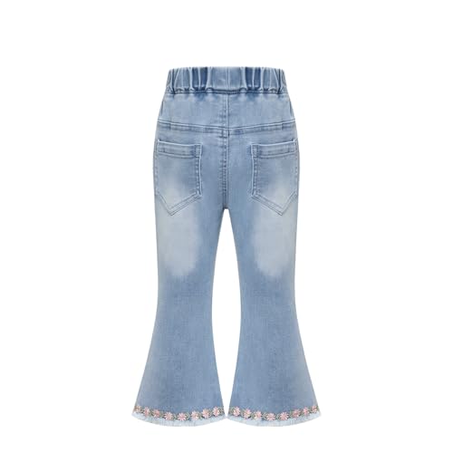 Girls’ Stretchy Elastic Waist Flared Jeans Blue Bell Bottom Denim Toddler to Kids2