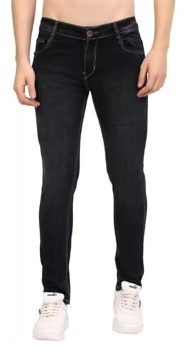 Image of Slim Fit Stretch Jeans for Men, Black