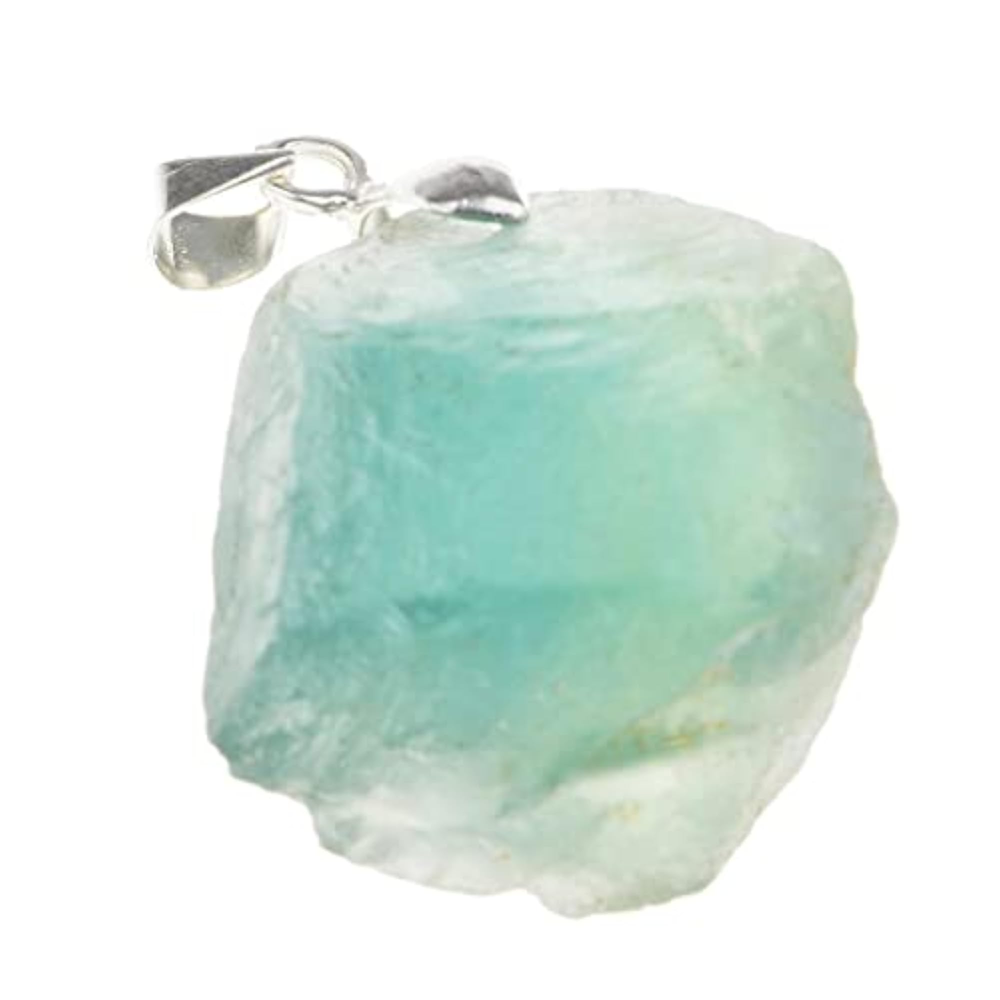 Tibetan Blessing Lucky Crystal Pendant Green Blue Fluorite