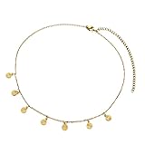 YMYDRCRPO collares ajustables estilo dorado borla de acero inoxidable gargantillas con disquete de purpurina para mujer moda vintage con cuello joyería de moda accesorios de moda
