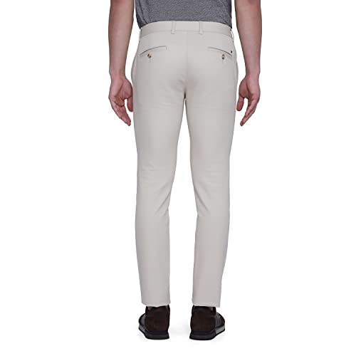 Image of Blackberrys Men Beige Solid Trousers
