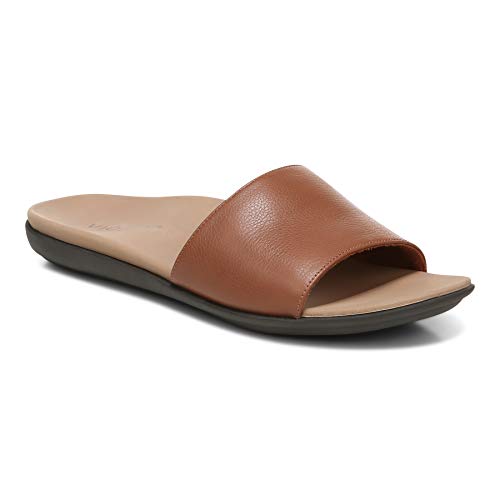 Vionic Women s Mirage Val Slide Sandal- Ladies Supportive Sandals that include Three-Zone Comfort with Orthotic Insole Arch Support Espresso 9.5 Medium US