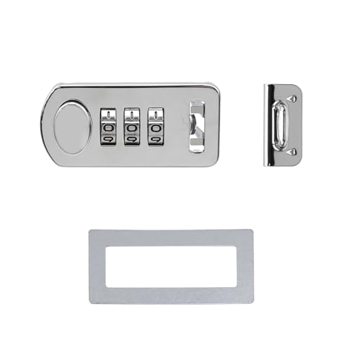Image of Luggage,2PCS Toolbox Hasp with Combination Lock, 3 Digit Combination Lock,60x29mm(Nickel)