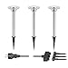 Produktbild ledscom.de 3er Set LED Gartenleuchte ALF chrom matt mit Erdspieß für außen, IP44, 45lm, warm-weiß
