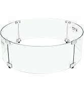 Apromise Fire Pit Wind Guard - 23" x 7" Fire Pit Glass Wind Guard for Round Fire Pit Table | 1/4-...