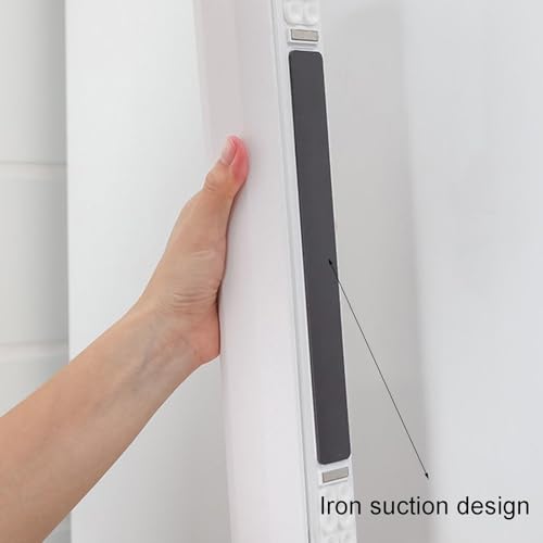 Distributeur de film étirable avec cutter coulissant – Séparateur de film mural réglable avec ventouse puissante, gris et blanc