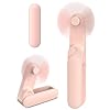 Ajgvq Portable Handheld Fan, USB 2000mAh Rechargeable Fan, 2 Speed Foldable Mini Fan, Hand Fan Suitable for Makeup, Home, Travel Outdoor-Pink
