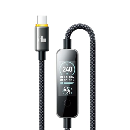 Mcdodo USB-C to USB-C�P�[�u�� 240W PD�}���[�d Type-C�P�[�u�� AI�f�W�^�����@�\�J���t���X�N���[���̗p �����f�[�^�]�� ���������V�F�� ��v�ȃi�C�����҂� �^�C�vC �R�[�h Macbook Pro/Air iPad iP