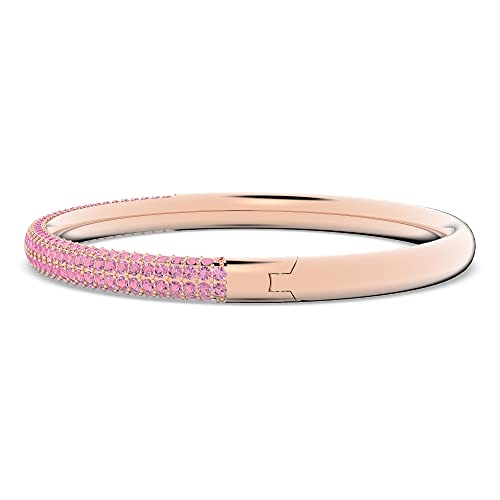 Swarovski Stone Bangle Bracelet With Pink Crystal Pavé On A Rose Gold-Tone Finish Setting, Size M, Part Of The Stone Collection #TOP23