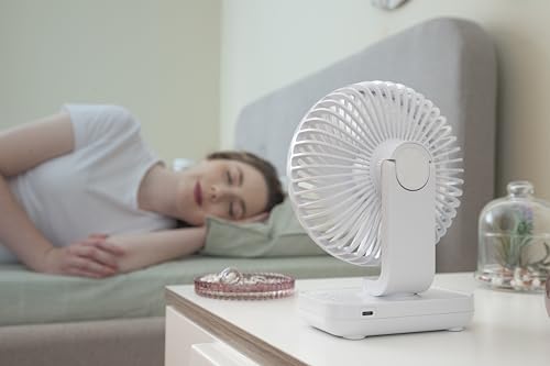 InnovaGoods Ventilatore da Scrivania Ricaricabile Fanrec Ø5,4'' 3600 mAh / 13,3 W - 8