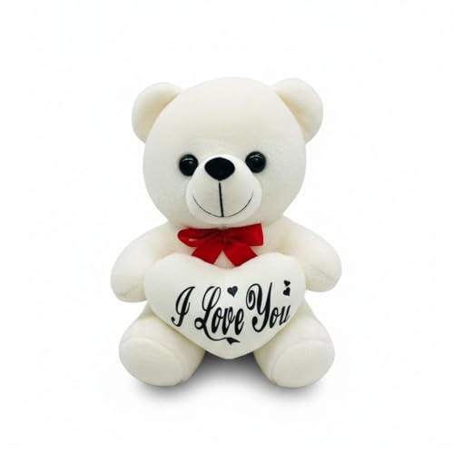 Image of EITHEO Valentine's Day Special Teddy Bear Soft Toy (15 cm) | Cute Stuffed Teddy for ValentineTeddy Bear Day Gift for Girls & Girlfriend | Soft Plush Romantic Gift (White)