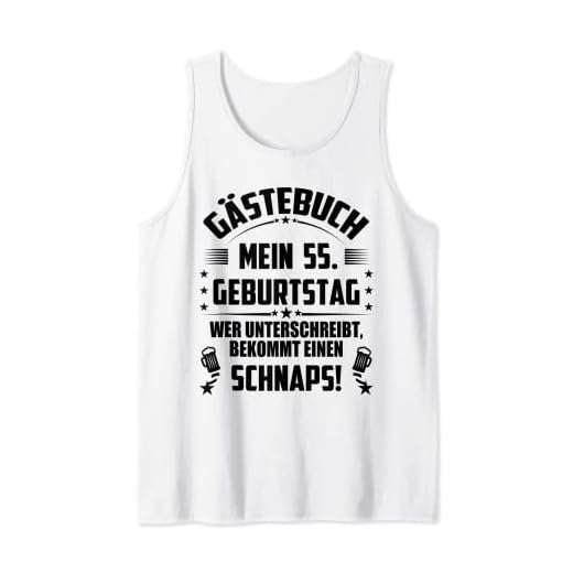 Libro de visitas para 55 cumpleaños, para firmar 55 años Camiseta sin Mangas