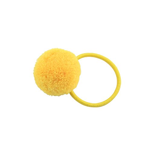 12pcs Assorted Color Fluffy Ball Pom Pom Hair Ties Handmade Hair Accessories Best for Baby Girls (Random Color) - Thumbnail 5