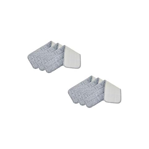 True & Tidy, Extra Thick Microfiber Mop Pad Pack Refill for SPRAY-250 Spray Mop SPRAY-360 Spray Mop Kit SWEEP-180 Sweeper Mop, Fits Other Mops, Machine Washable up to 100x, 15.5 x 5 inch (6-Pack) Cover