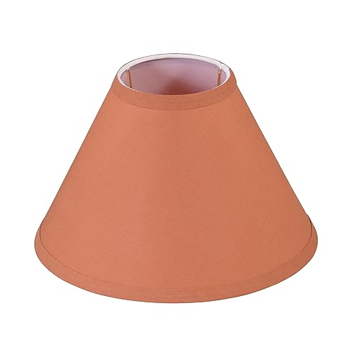 Image of Aspen Creative 56004, Hardback Empire Transitional UNO Lamp Shade, Coral Orange, 4 inch Top x 10 inch Bottom x 7 inch Slant, Slip UNO 33mm