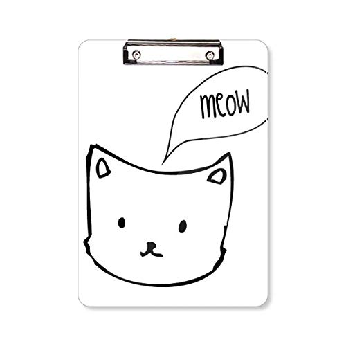 Bloc-notes A4 Blanc Tête de chat Meow papeterie originale et grand format