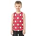 ALAZA Fashion Red Polka Dot Boy's Tank Tops Summer Sleeveless Quick Dry Sport Workout Athletic Casual T Shirts 13Y-14Y