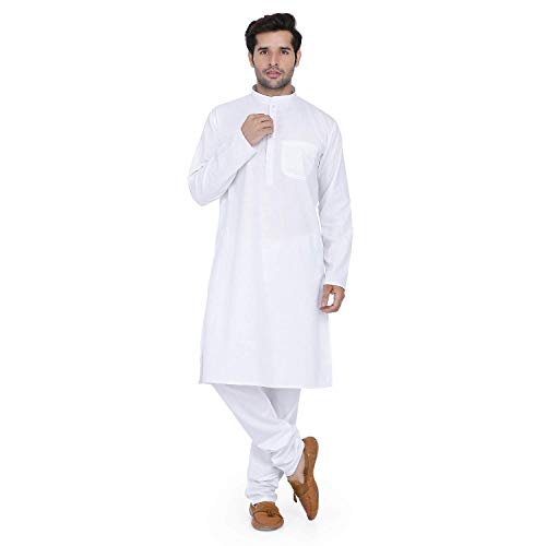 Kurta pyjama homme lin blanc ensemble traditionnel ethnique Royal Kurta taille 38