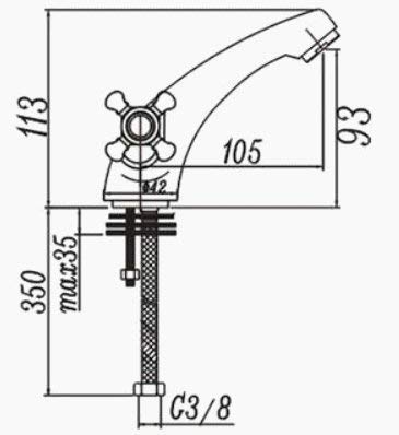 GRIFO MEZCLADOR LAVABO SERIE CRUZ