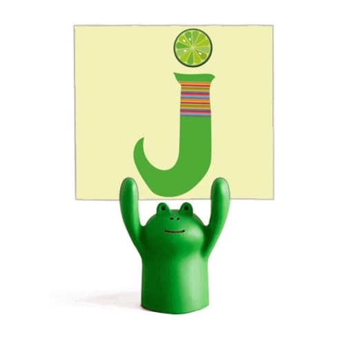 Stand décoration grenouille alphabet J orange, idée cadeau originale