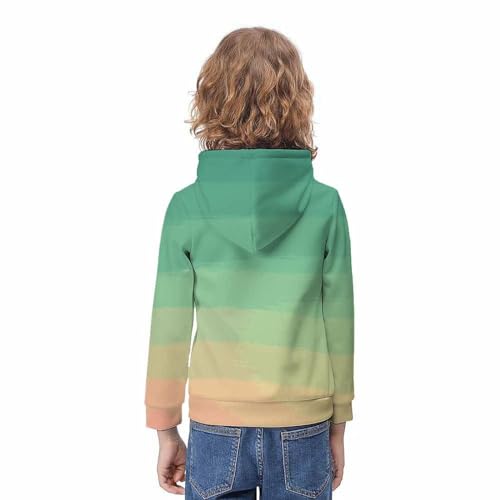 Sweat à capuche enfant imprimé 3D vert confortable et chaud 10-12 ans