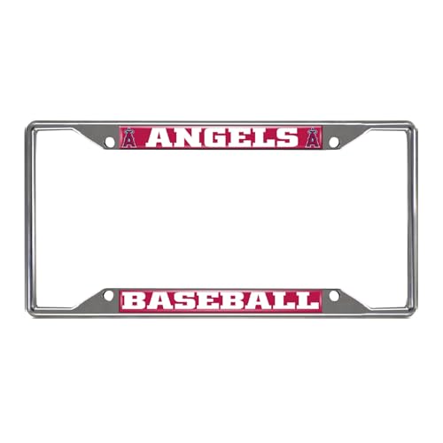 FANMATS 26610 Los Angeles Angels Chrome Metal License Plate Frame, Team Colors, 6.25in x 12.25in