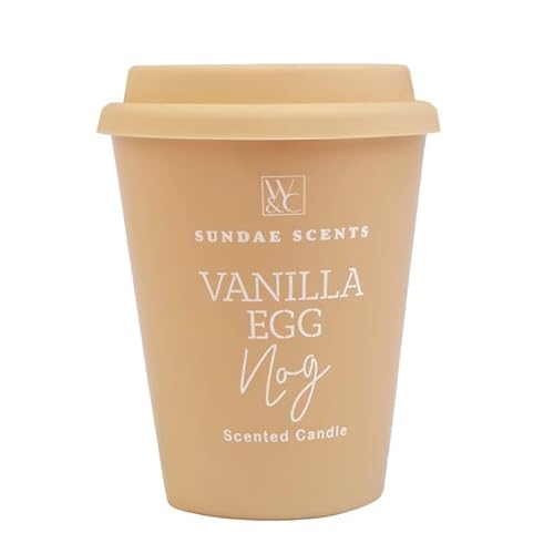 Swan Household Christmas Decoration Cosy Scented Candle in a Travel Mug (3 different scent) (Vanilla Egg Nog)