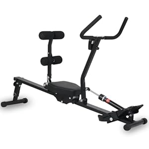 BAKAJI Roeitoestel, inklapbaar, ruimtebesparend, voor thuis, fitnessapparaat met lcd-display met 12 weerstandsniveaus, ideaal voor cardio, fitnessstudio, tijdcontrole, calorieën, afstand