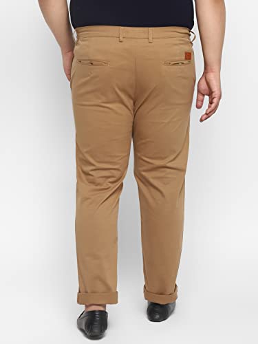 Image of Urbano Plus Men Mid Rise Cotton Regular Fit Casual Chino Pants Stretch