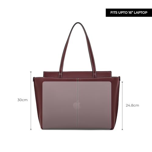 Image of Miraggio Linda 16 Inch Laptop Tote Bag For Women Office Use | Office Tote Bag With Zipper Closure | Stylish Totes