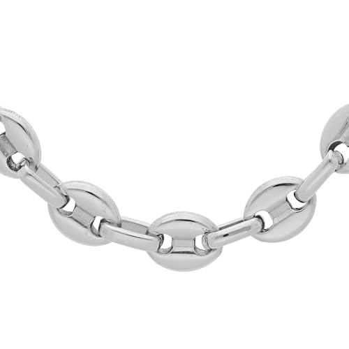 Chaîne acier maille grain café massive 6mm 55cm + écrin (offert)