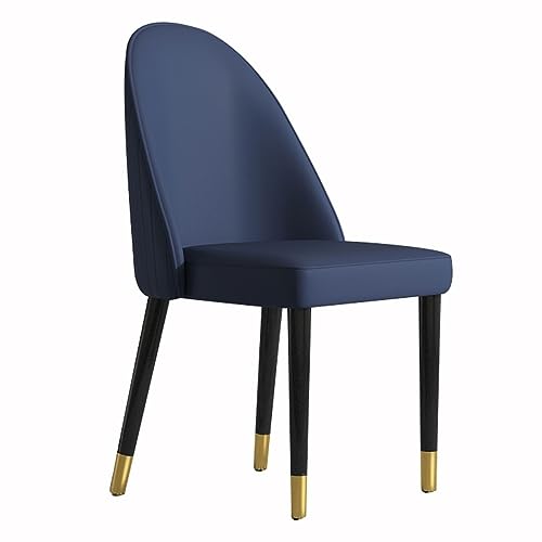 GBOMB Kitchen Dining Chairs Dressing Table Makeup Chairs Sturdy Carbon Steel Metal Legs Microfiber Leather Living Room Side Chairs (Color : All navy blue)