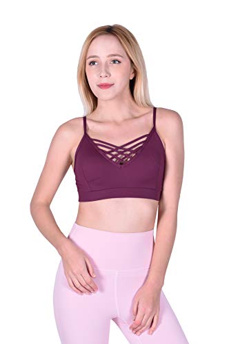 Private Island Women UPF 50+ Swim Crop Tank Bra Short Top Sports Bras Swimsuit Rash Guard (XXXL, DW) Dark Wine