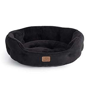 BEDSURE Katzenbett waschbar Katzen Bettchen - 63x53x20cm Katzenbett mit Zweiseitig Innenkissen Katzenschlafplatz für Katzen oder kleine Hunde, schwarz