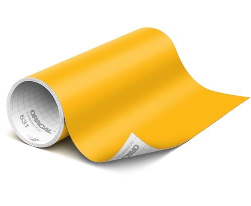 ORACAL 631 Matte Signal Yellow Vinyl Durable Roll Easy to Weed Permanent Adhesive Craft Vinyl for Plotting Machines Decals & DIY Projects 12 x 10ft