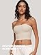 DOBREVA Damen Trägerloser BH Spitze Bandeau Bügel BH Sexy Transparent Ungefüttert Große Brüste Beige 95B