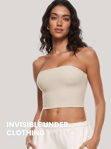 Image of DOBREVA Women's Mesh Strapless Bra Sheer Unlined See Through Underwire Bras Plus Size