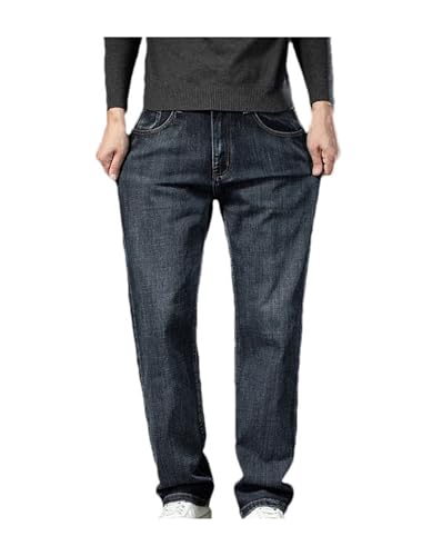 Men's Classic Straight Jeans Spring Fall Stretch Slim Cotton Skinny Denim Pants Business Casual Trousers