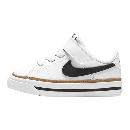 Nike Unisex Kids Court Legacy, White/Black/Desert Ochre/Gum Light Brown, 2C
