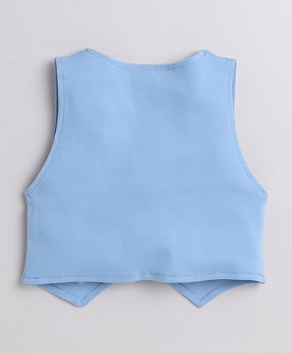 Image of BUMZEE boys Regular Fit Full Sleeves Collar Neck Cotton Shirt Waistcoat & Pant Set With Applique Bow