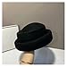 Church Hats for Women Wool Vintage Fashion Fedora Hat for Women Ladies Elegant Berets Bucket(Black)