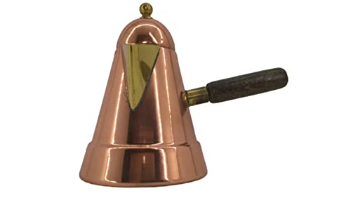 Caffettiera in rame con manico legno artigianato Made in Italy