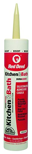 Red Devil 040620 Duraguard Kitchen & Bath Siliconized Acrylic Caulk, 10.1 oz, Biscuit