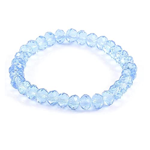 [NWHKQSHSZ] Fashion Colorful 6X8mm other Crystal Beaded Rope Distance Bracelet Bracelet For women &Girls 16 6x8mm
