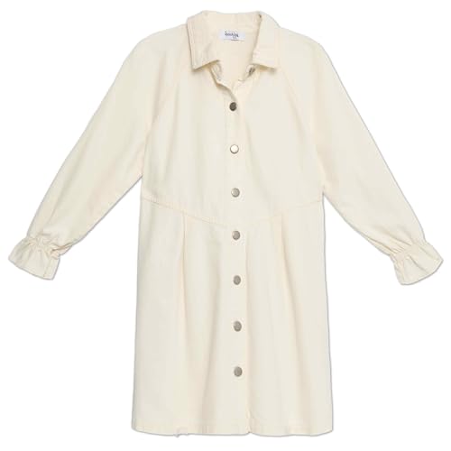 Speechless Girls' Button Front Long Sleeve Shirt Dress2